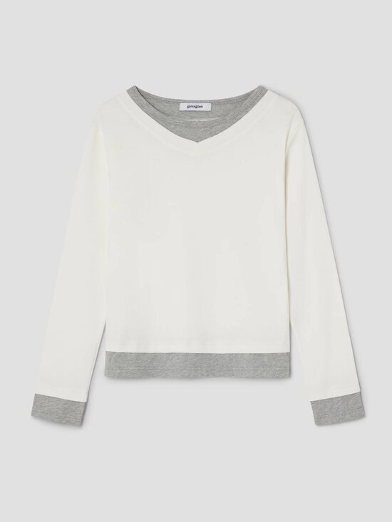Gimaguas Tops - Gimaguas White Samm Layered T-Shirt - Long Sleeve